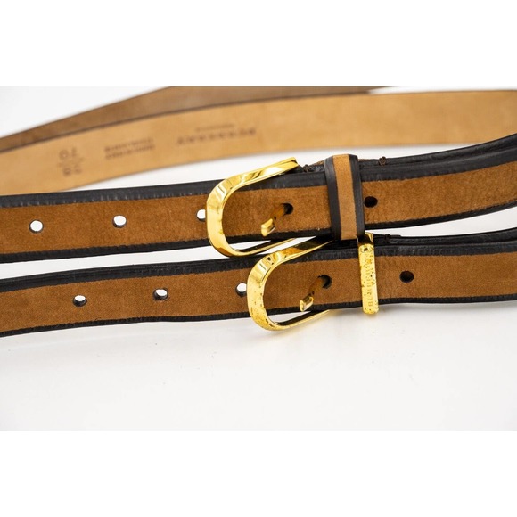Burberry Prorsum Neutrals Brown Chocolate Suede Leather Belt Buckle 28/70 main image 4